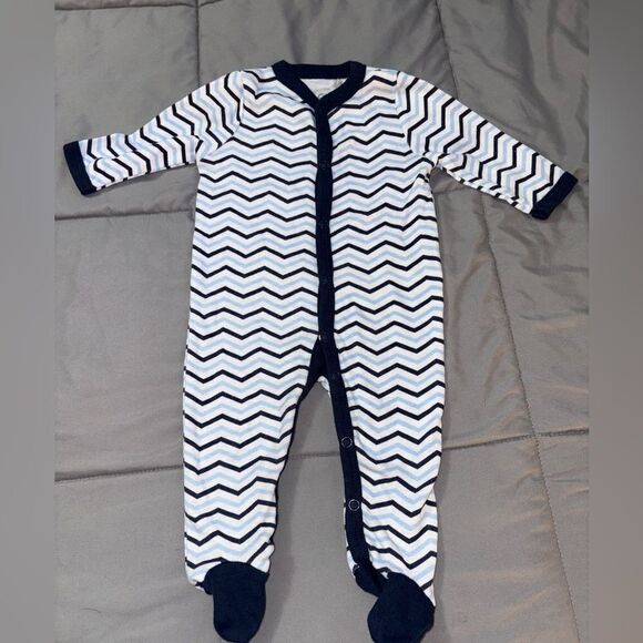 👕0-3m boys button up footed pajamas - Picture 1 of 2